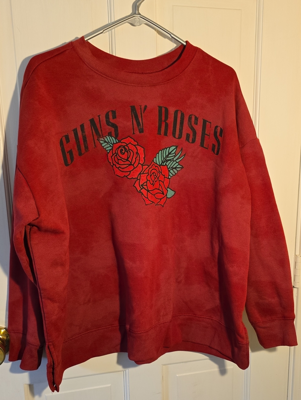 Guns N' Roses Womens Red Tie Dye Graphic Crewneck Sweatshirt Size 1X
